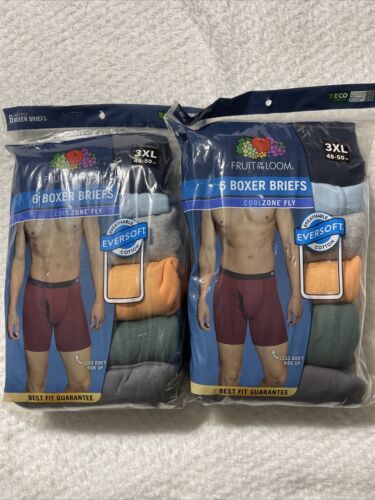 Fruit of the Loom Etikett Free Cool Fly Zone Ring gesponnen Baumwolle Boxershorts 6er-Pack 3XL