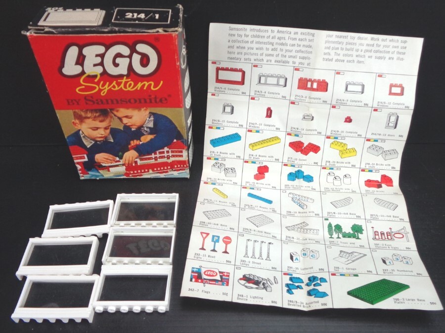 Vintage 1960's LEGO System Samsonite 214/1 W 6 DBL White Windows in Box + Sheet - Picture 10 of 10