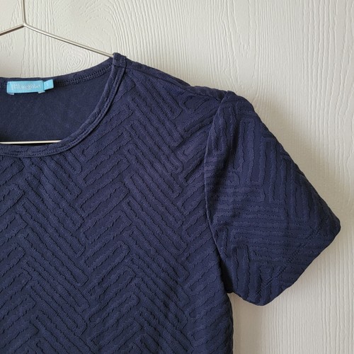 Blusa J. Mclaughlin Allie Tejida Jacquard Manga Corta Pequeña Azul - Imagen 3 de 9