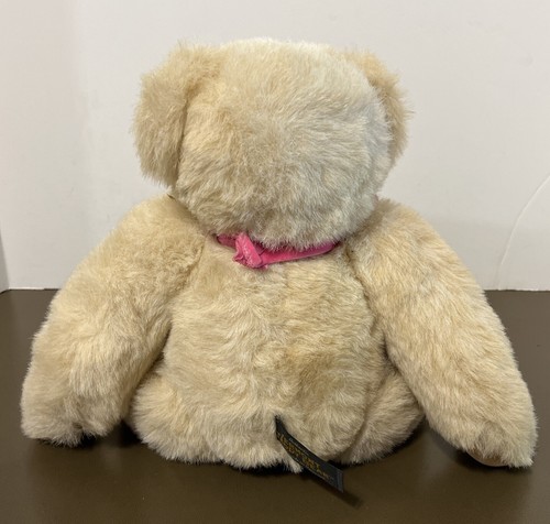 The Vermont Teddy Bear Co. Beige Jointed Bear Stuffed Animal Plush Bow Tie Vtg - Picture 6 of 12