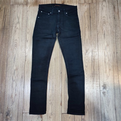 Nudie Tight Terry Black 99% Organic Cotton Skinny Jeans • 28W 30L