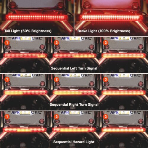 Tira de luz trasera LED de freno rojo ámbar flexible de 8" para motocicleta - Imagen 3 de 9