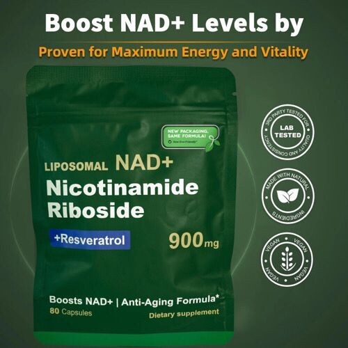 High-Absorption NAD+ 900mg - Verbessert Gedächtnis, Energie & Wohlbefinden - Bild 1 von 8