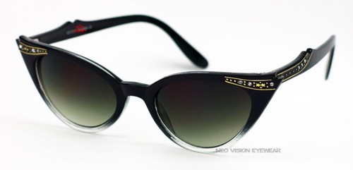KISS Cat Eye Gradient Pinup Vintage Retro Style Sunglasses Gold Accents K17C - Picture 14 of 27