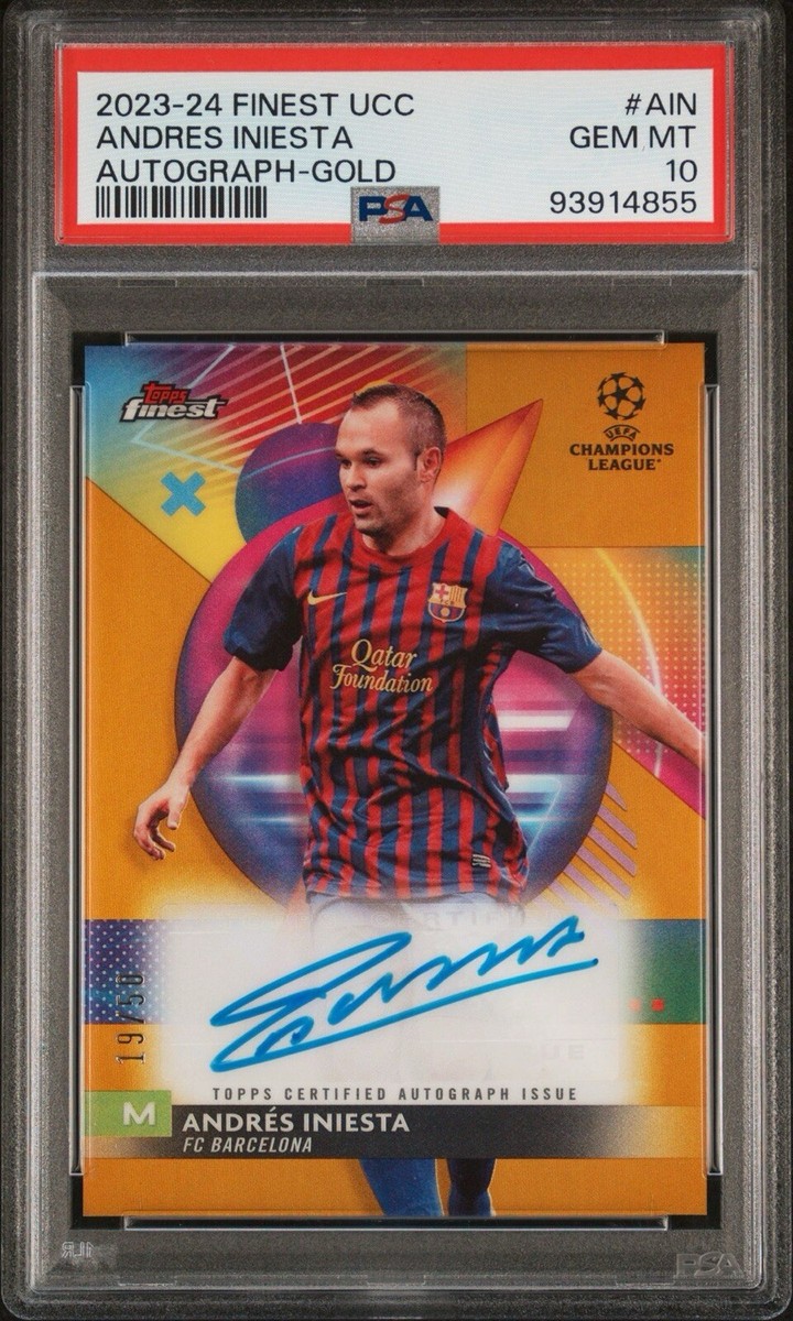 2023-24 Topps Finest UEFA CC - Auto Gold Refractor Andres Iniesta