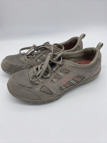 Skechers Women's Relaxed Fit Memory Foam Sneaker Sz 7.5 Taupe Lace up SN22544 - Picture 2 of 6