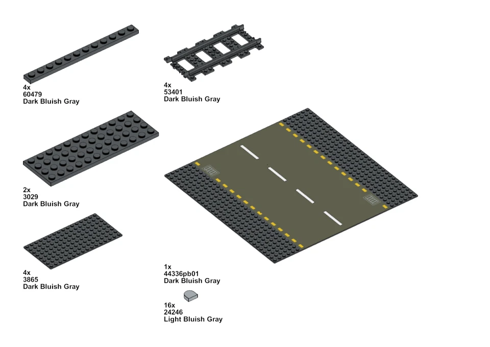 LEGO NOTICE (Build & Moc) : Instruction passage à niveau voie ferrée "Railway" - Photo 4/4