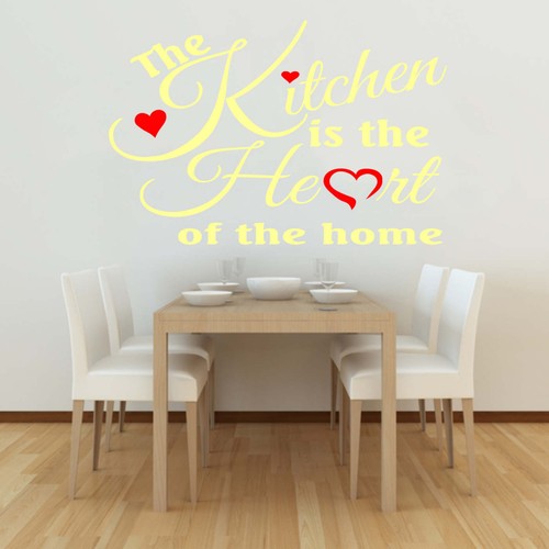 The Kitchen is the Heart of the Home Wall Sticker transfer Decal (ART1) - Picture 17 of 20