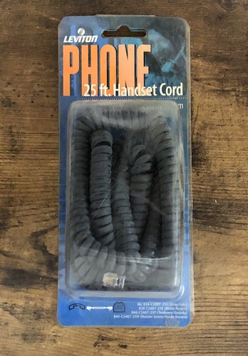 Leviton Ivory 25' Foot Phone Telephone Handset Cord- 835-C2407-25I- NEW