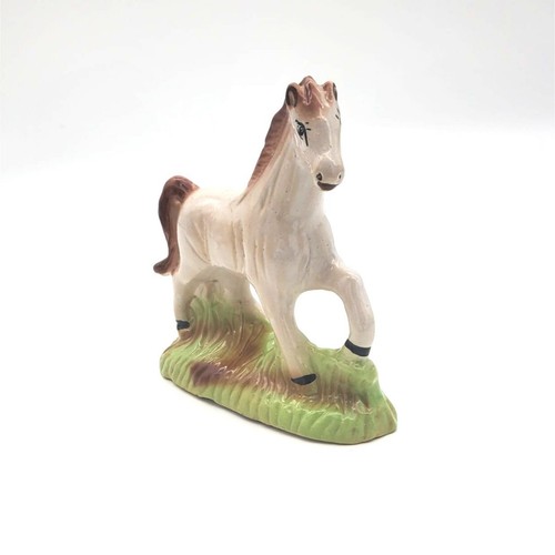 Vintage Staffordshire Horse Figurine Ceramic Painted England No Mark Statue 6" - Picture 2 of 7