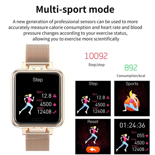 Damen Lady Smart Watch Fitness Tracker Kalorien Schrittzähler Frauenuhren - Bild 6 von 20