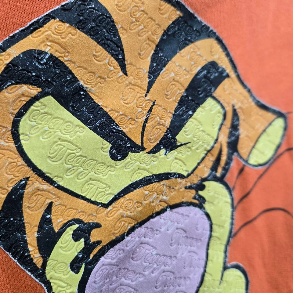 VINTAGE Disneyland Resort Women Sweatshirt S Orange Hoodie Tigger Dont Rattle - Image 4 of 4