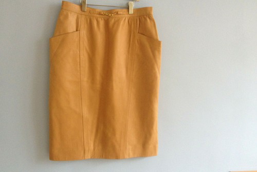 RARE JUPE CÉLINE VINTAGE CUIR AGNEAU 38