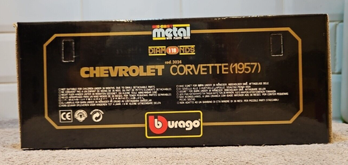 Chevrolet Corvette 1957 Burago en caja Cod. Fundido a presión escala 1:18 3024 - Imagen 6 de 11