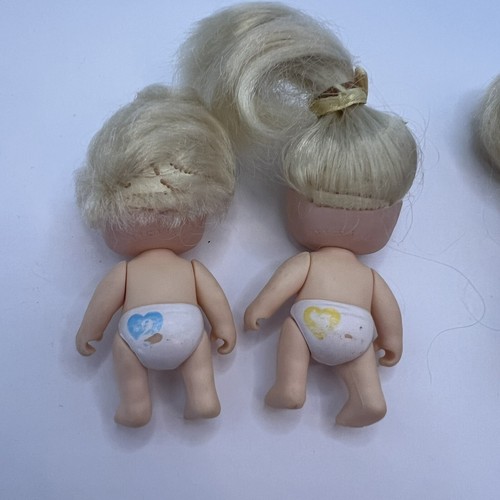 Quints Dolls Tyco Vintage 90’s 4 Baby Dolls Blonde Hair Blue Eyes 2” Babies - Picture 3 of 5