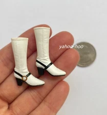 1/12 scale White Boots PEG BASED for 6'' Female Action Figure Doll Accessories