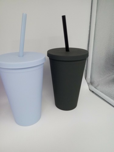 Tumblers with Lids 4 pack 16oz Colored Cups with Lids and Straws - Picture 5 of 6