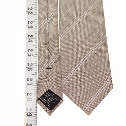 Tom Ford NWT Neck Tie in Beige/Brown with Stripes Silk/Linen Blend Made in Italy - Picture 8 of 9