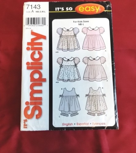 Lot Of Three Simplicity Sewing Patterns NB, S,M,L - Picture 4 of 7