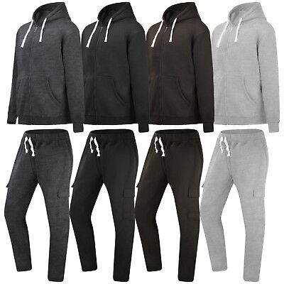 NEW Men Fleece CARGO Pants Sweatsuit BIG & TALL Track Suit Jogger ...