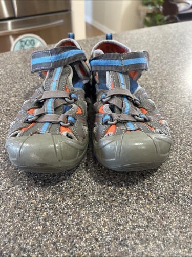 Merrell Hydro 61556 Boy's 2M Water Hiking Sandals Gray Blue Orange Hiker - 第 2/6 張圖片
