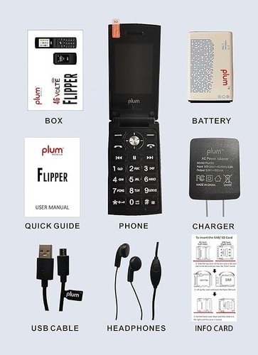 Plum Flipper LTE D280 Pink Unlocked Flip Phone ATT Tmobile - Zdjęcie 4 z 4