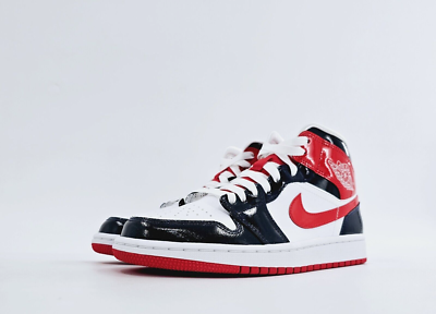 シューズ(女性用) JORDAN 1 MID GS BLACK,CHILE RED,WHITE Size 5.5Y - Nike Air Jordan 1 Mid GS Chicago Black Toe Red