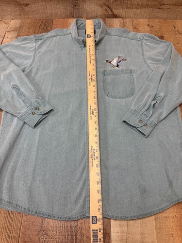 Wild Wings Shirts Men's XL Gray Cotton Button-Up Heavy Duck Embroidered Vintage - Picture 5 of 11