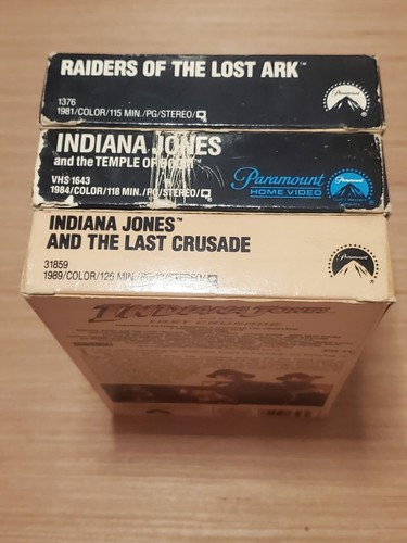 Indiana Jones LoT! (3) Temple Doom, Last Crusade,Lost Ark VHS Spielberg vtg. - Picture 8 of 11