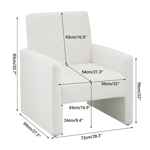 Sofá reposabrazos desmontable de pana silla individual para salón dormitorio - Imagen 14 de 29
