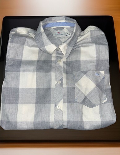 Vineyard Vines Button Down Womens Shirt Sz 8 Buffalo Check Morgan Relaxed Pocket - Picture 2 of 18