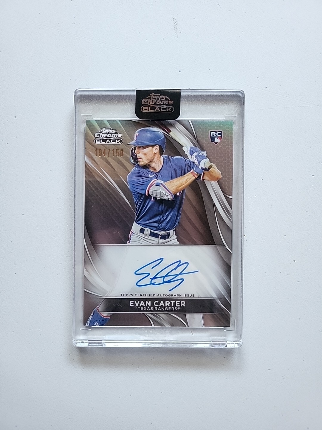 2024 Topps Chrome Black Evan Carter RC-Autograph #104/150 CBA-EC-Refractor