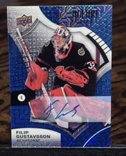 2021 Upper Deck Allure Rookies Blue Line 08/35 Filip Gustavsson Rookie Auto RC