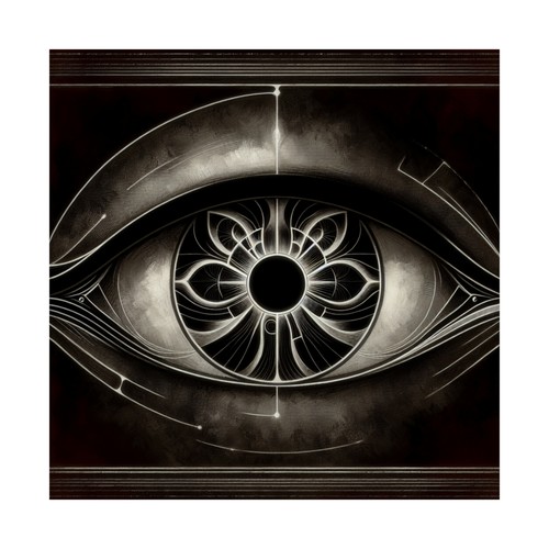 Matte Square Poster Wall Art Art Deco Nouveau Iris Void Trippy Eye Eyeball Black - Picture 31 of 50