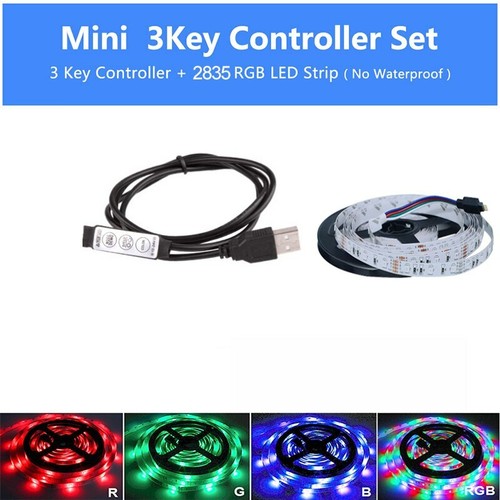 USB LED Strip Light 2835 5050 RGB TV Backlight Flexible Decoration DC 5V 0.5m-5m - Bild 12 von 16