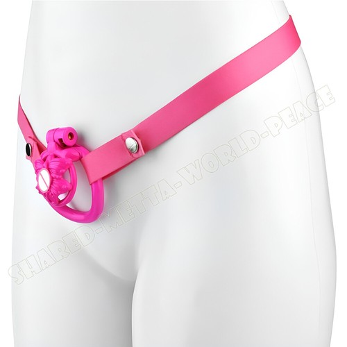 Chasity Cage Feminized Belt With 4 Rings Lock Curved Restraints For Men Sissy - Picture 24 of 33