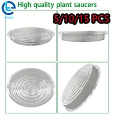 5/10/15Pcs 6/8/10/12Inch Plastic Clear Thick Sturdy Plants Saucer Drip Trays