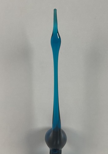 Viking Glass Bluenique Long Neck Heron Egret Crane Swung Glass Bird 11 3/4” - Picture 14 of 24