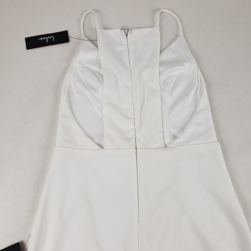 Lulus V Neck Bodycon Mini Dress White Womens Medium Came Here to Party Cocktail - Picture 10 of 14