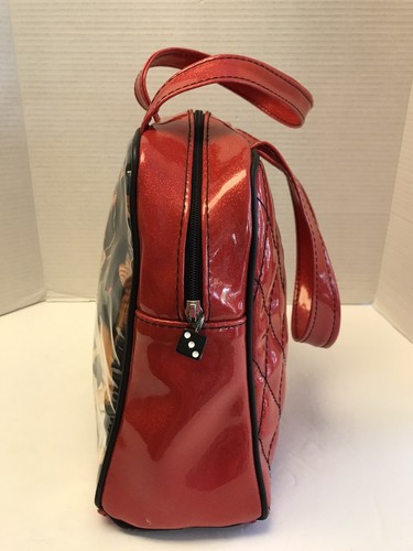 WICKED Rockabilly Handtasche Handmade Canada rot Glitzer gesteppt Doppelgriffe RAR - Bild 3 von 18