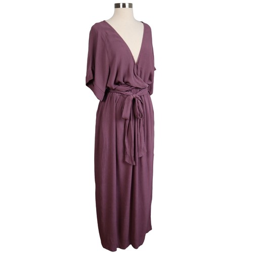 Hazel + Folk Melody Maxi Dress Womens Size Medium Large In Plum Boho Flowy