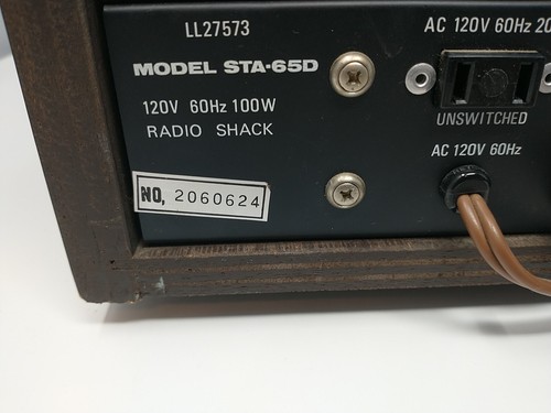 Realistic STA-65D Solid State AM/FM Stereo Receiver & Manual Radio Shack, Tested - Picture 14 of 18