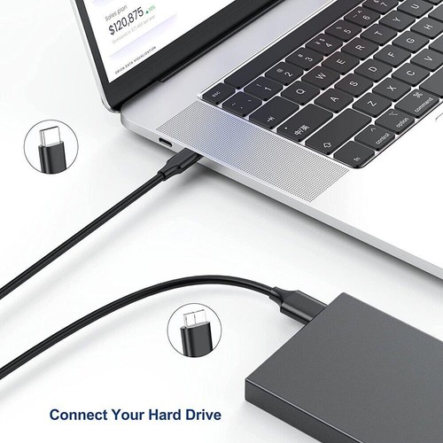 3ft Micro B to USB Type C 3.1 External Hard Drive Cable Cord for MacBook Seagate - Picture 2 of 7