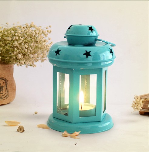 Hanging Lantern Tealight Holder with Tealight Candle-Set of 2 - Picture 3 of 5