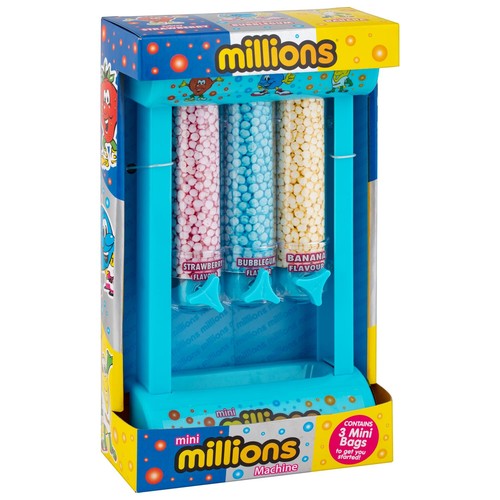 Mini Millions Machine Dispenser With 3 Bags Strawberry,Bubblegum & Banana - Blue - Picture 3 of 6