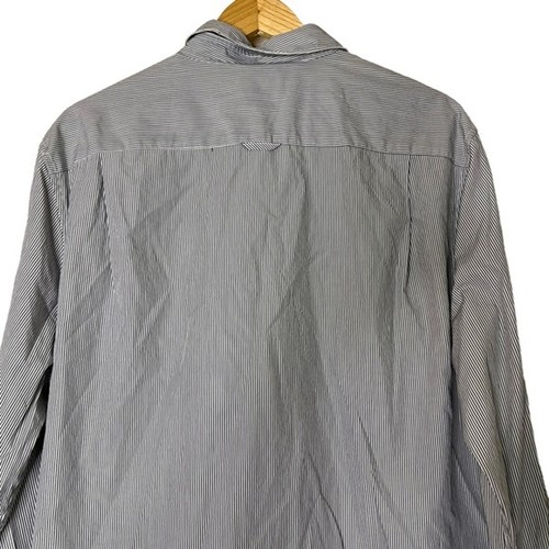 Mens Vince Striped Button Down Cotton Shirt - Picture 5 of 7