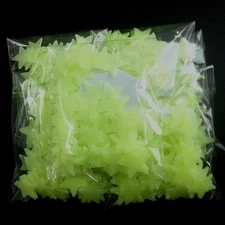 PKG of 200 GLOW IN THE DARK 1.25" to 1.5" Blue, Yellow, or Multi-Colored Stars