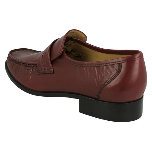 *SALE* THOMAS BLUNT Clapham Mens Slip on shoes in Burgundy and Black Leather - Picture 6 of 10