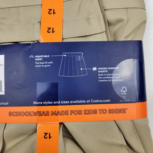 French Toast Girls School Uniform, 2-Tab Scooter, Khaki, Size 12, 2-Pack **NEW** - Picture 4 of 4