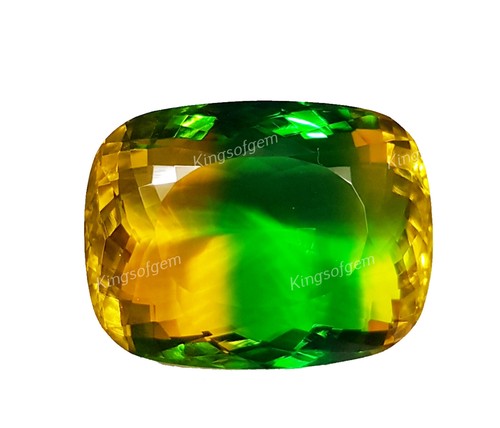 82 Ct Doublet Glass Stone Multi Color Tourmaline Cushion Stone Loose Gemstone - Picture 5 of 6